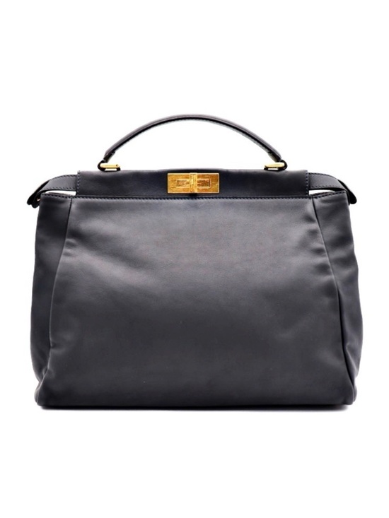 Fendi Handbags - Fendi Peekaboo- large Black Leather Top-Handle Satchel with Gold Hardware.